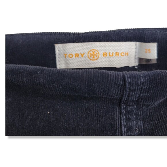 Tory Burch Billet Legging Black Corduroy Skinny Pants Side Zip Closure Size 25 - Picture 2 of 12